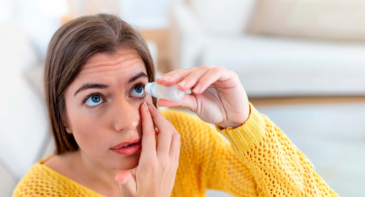 Gotas hidratantes para los ojos con ácido hialurónicas